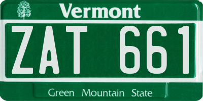 VT license plate ZAT661