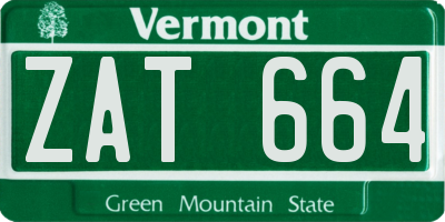 VT license plate ZAT664