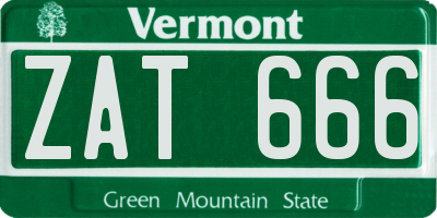 VT license plate ZAT666