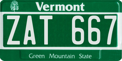 VT license plate ZAT667