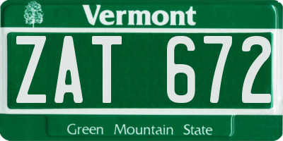 VT license plate ZAT672