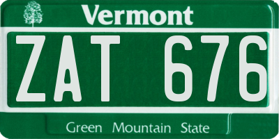 VT license plate ZAT676