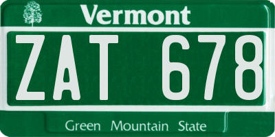 VT license plate ZAT678