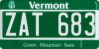 VT license plate ZAT683