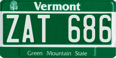 VT license plate ZAT686