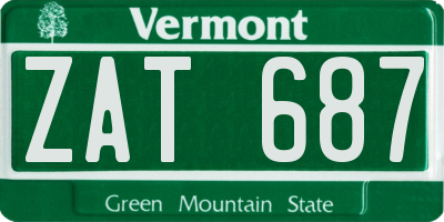 VT license plate ZAT687