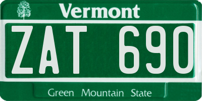 VT license plate ZAT690