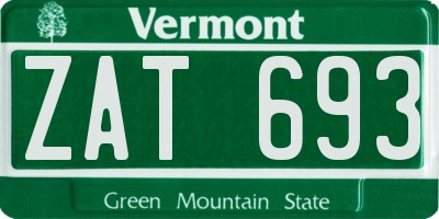 VT license plate ZAT693