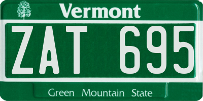 VT license plate ZAT695