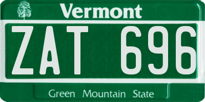 VT license plate ZAT696