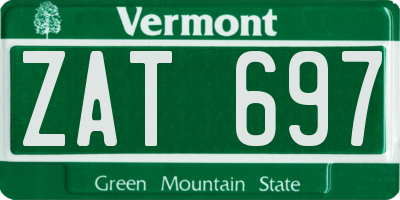 VT license plate ZAT697