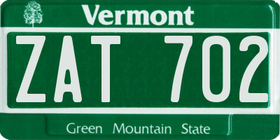 VT license plate ZAT702