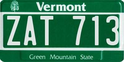 VT license plate ZAT713