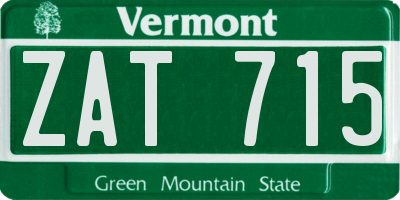 VT license plate ZAT715