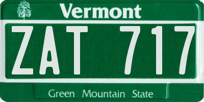 VT license plate ZAT717