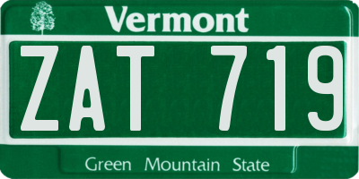 VT license plate ZAT719