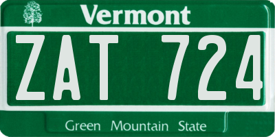 VT license plate ZAT724