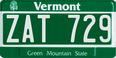 VT license plate ZAT729