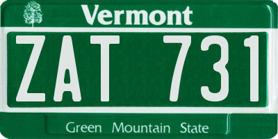 VT license plate ZAT731