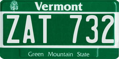 VT license plate ZAT732