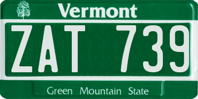 VT license plate ZAT739
