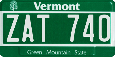 VT license plate ZAT740
