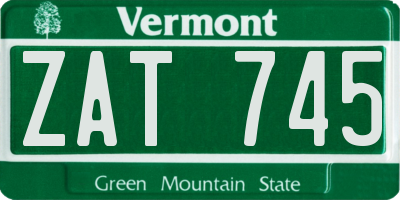 VT license plate ZAT745