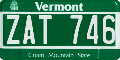 VT license plate ZAT746