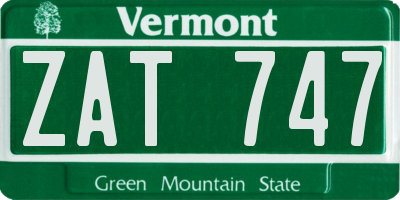 VT license plate ZAT747