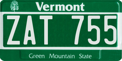 VT license plate ZAT755
