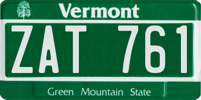 VT license plate ZAT761
