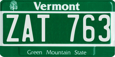 VT license plate ZAT763