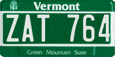 VT license plate ZAT764