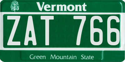 VT license plate ZAT766