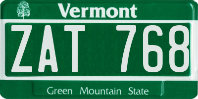VT license plate ZAT768