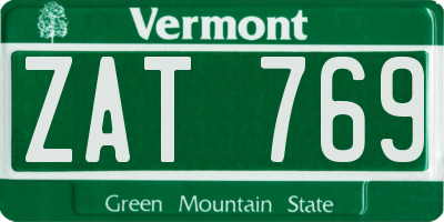 VT license plate ZAT769