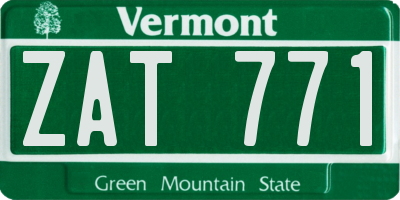 VT license plate ZAT771