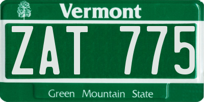 VT license plate ZAT775