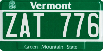 VT license plate ZAT776
