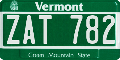 VT license plate ZAT782