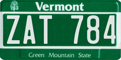 VT license plate ZAT784