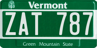VT license plate ZAT787
