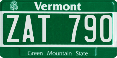 VT license plate ZAT790