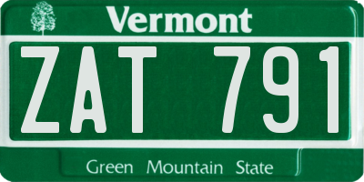 VT license plate ZAT791