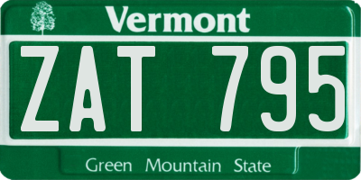 VT license plate ZAT795