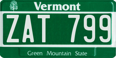 VT license plate ZAT799