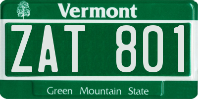 VT license plate ZAT801