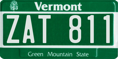 VT license plate ZAT811