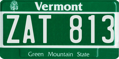 VT license plate ZAT813