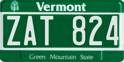 VT license plate ZAT824
